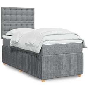 Box spring postel s matrací světle šedá 90x190 cm textil - obrázek 1