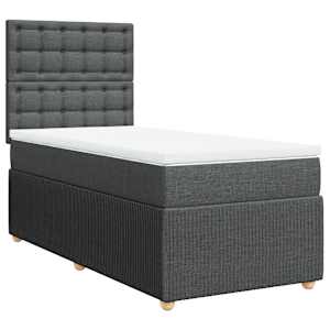 Box spring postel s matrací tmavě šedá 90x190 cm textil - obrázek 3