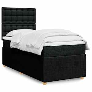 Box spring postel s matrací černá 90x190 cm textil - obrázek 1