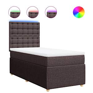 Box spring postel s matrací tmavě hnědá 90x190 cm textil - obrázek 2