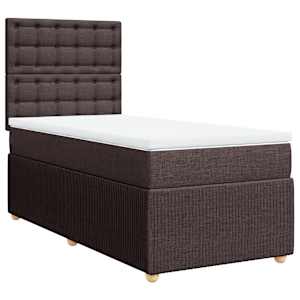 Box spring postel s matrací tmavě hnědá 90x190 cm textil - obrázek 3
