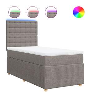 Box spring postel s matrací taupe 90x190 cm textil - obrázek 2