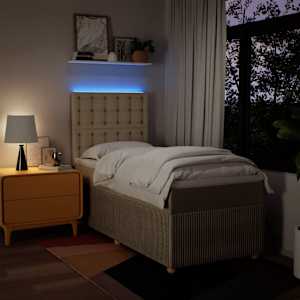 Box spring postel s matrací krémová 90x190 cm textil - obrázek 4