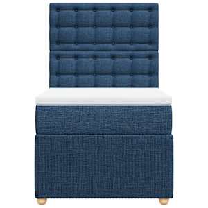 Box spring postel s matrací modrá 90x190 cm textil - obrázek 6