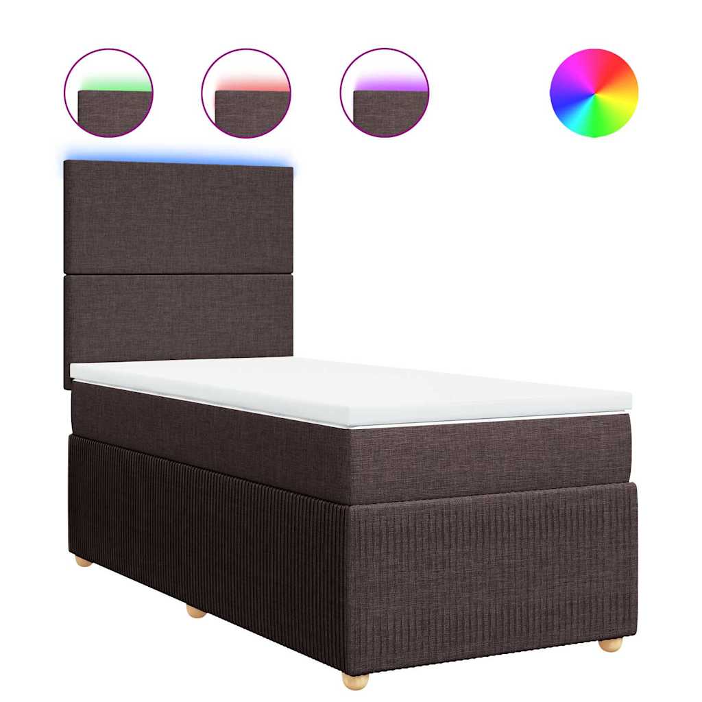 Thumbnail - vidaXL Boxspringbett mit Matratze Dunkelbraun 90x200 cm Stoff