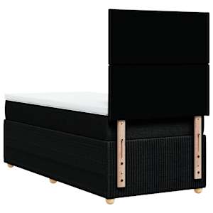 Box spring postel s matrací černá 100 x 200 cm textil - obrázek 8