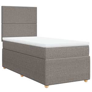 Box spring postel s matrací taupe 100 x 200 cm textil - obrázek 3