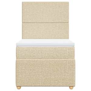 Box spring postel s matrací krémová 100 x 200 cm textil - obrázek 6