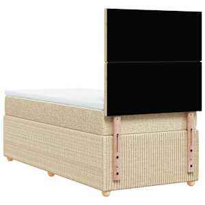 Box spring postel s matrací krémová 100 x 200 cm textil - obrázek 8