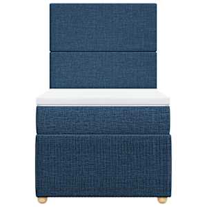 Box spring postel s matrací modrá 100 x 200 cm textil - obrázek 6