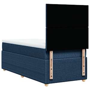 Box spring postel s matrací modrá 100 x 200 cm textil - obrázek 8