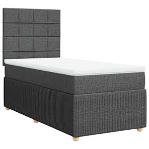 Box spring postel s matrací tmavě šedá 100 x 200 cm textil - obrázek 3