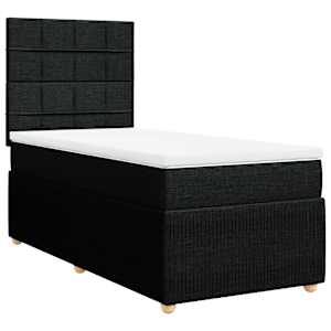 Box spring postel s matrací černá 100 x 200 cm textil - obrázek 3