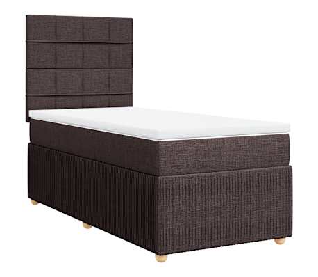 vidaXL Boxspring posteľ s matracom tmavohned&aacute; 100x200 cm l&aacute;tka