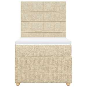 Box spring postel s matrací krémová 100 x 200 cm textil - obrázek 6