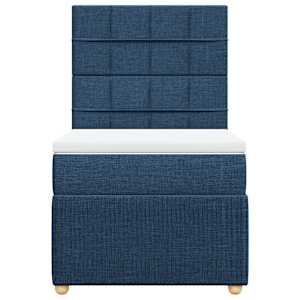 Box spring postel s matrací modrá 100 x 200 cm textil - obrázek 6