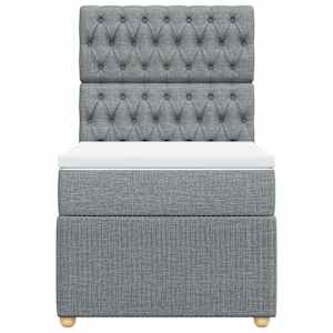 Box spring postel s matrací světle šedý 100 x 200 cm textil - obrázek 6