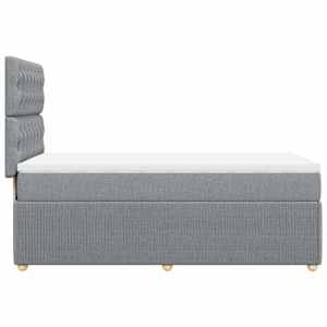 Box spring postel s matrací světle šedý 100 x 200 cm textil - obrázek 7