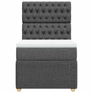Box spring postel s matrací tmavě šedá 100 x 200 cm textil - obrázek 6