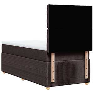 Box spring postel s matrací tmavě hnědá 100 x 200 cm textil - obrázek 8