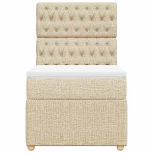 Box spring postel s matrací krémová 100 x 200 cm textil - obrázek 6