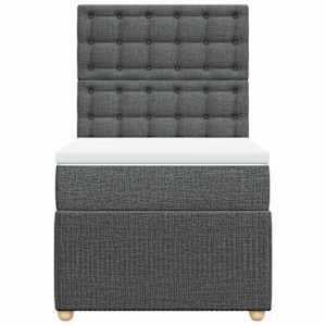 Box spring postel s matrací tmavě šedá 100 x 200 cm textil - obrázek 6