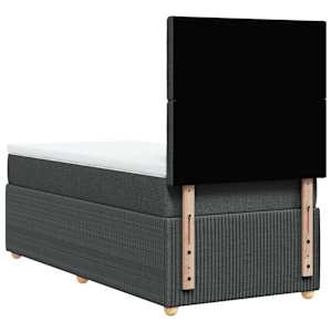 Box spring postel s matrací tmavě šedá 100 x 200 cm textil - obrázek 8