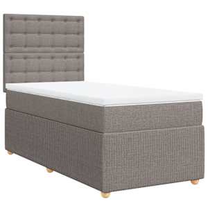 Box spring postel s matrací taupe 100 x 200 cm textil - obrázek 3