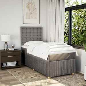 Box spring postel s matrací taupe 100 x 200 cm textil - obrázek 4