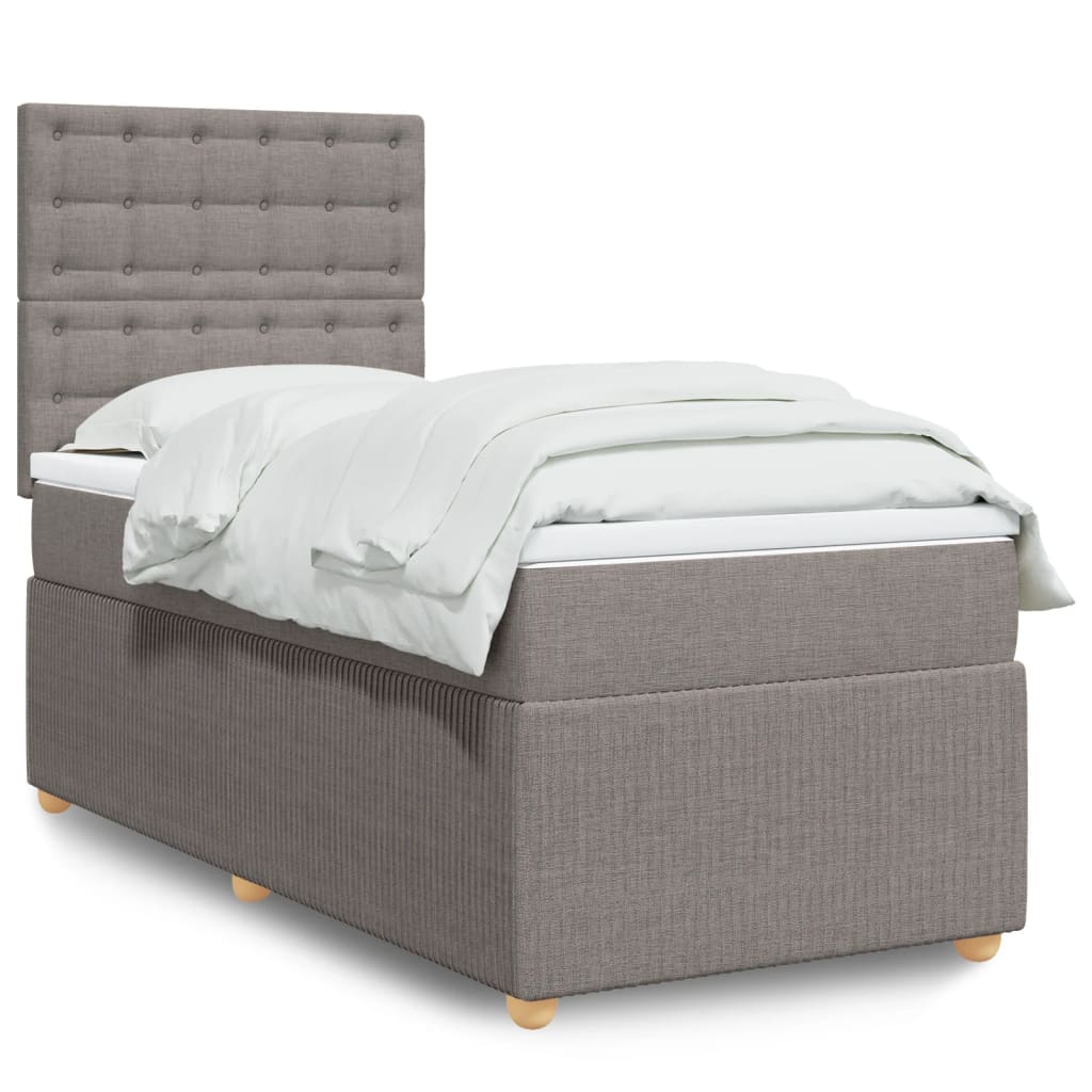 Boxspringbett mit Matratze Taupe 100×200 cm Stoff