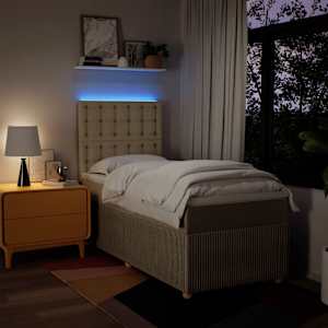 Box spring postel s matrací krémová 100 x 200 cm textil - obrázek 5