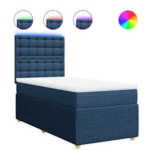 Box spring postel s matrací modrá 100 x 200 cm textil - obrázek 2