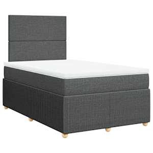 Box spring postel s matrací tmavě šedá 120x190 cm textil - obrázek 3
