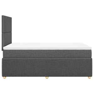 Box spring postel s matrací tmavě šedá 120x190 cm textil - obrázek 7