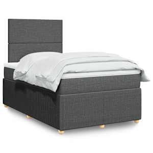 Box spring postel s matrací tmavě šedá 120x190 cm textil - obrázek 1