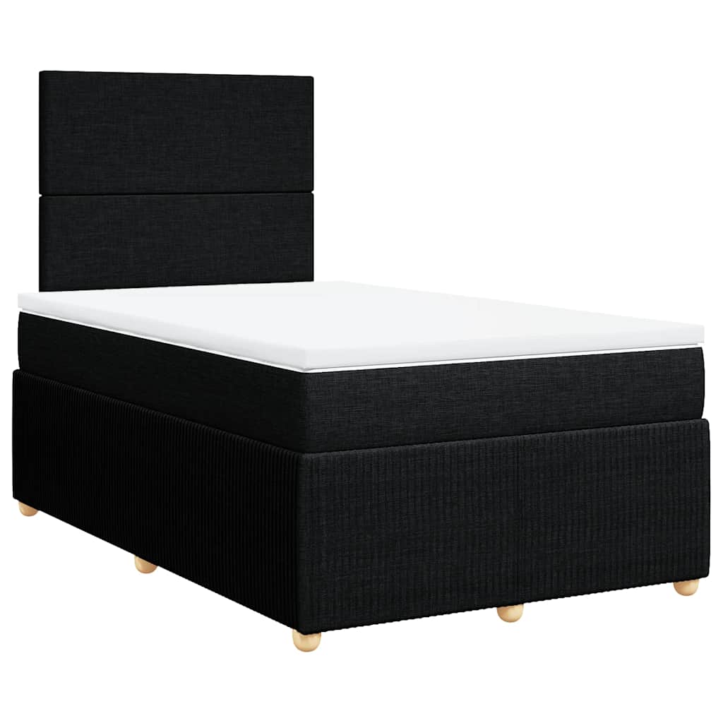 vidaXL Boxspring met matras stof zwart 120x190 cm afbeelding