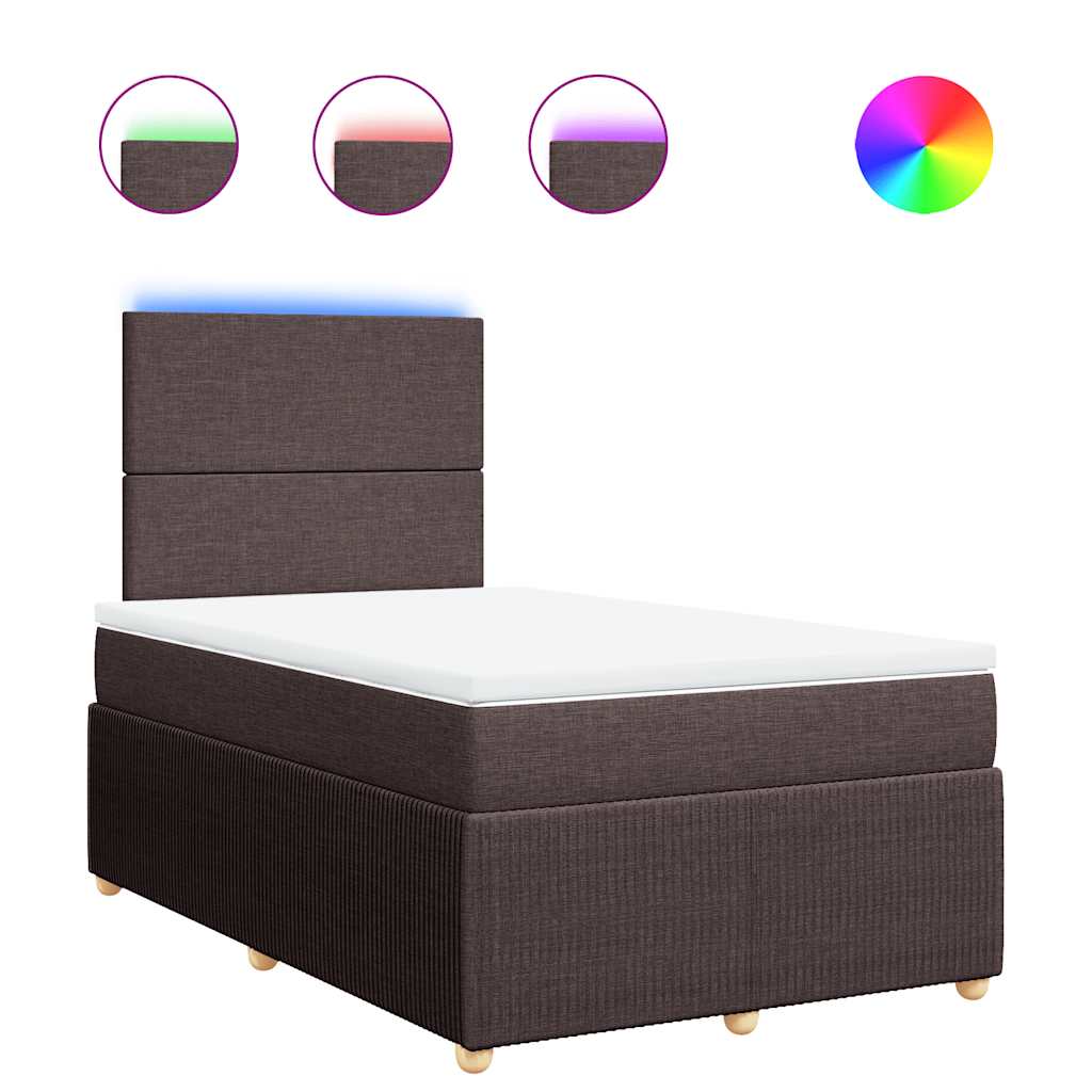 vidaXL Box spring postel s matrací tmavě hnědá 120x190 cm textil