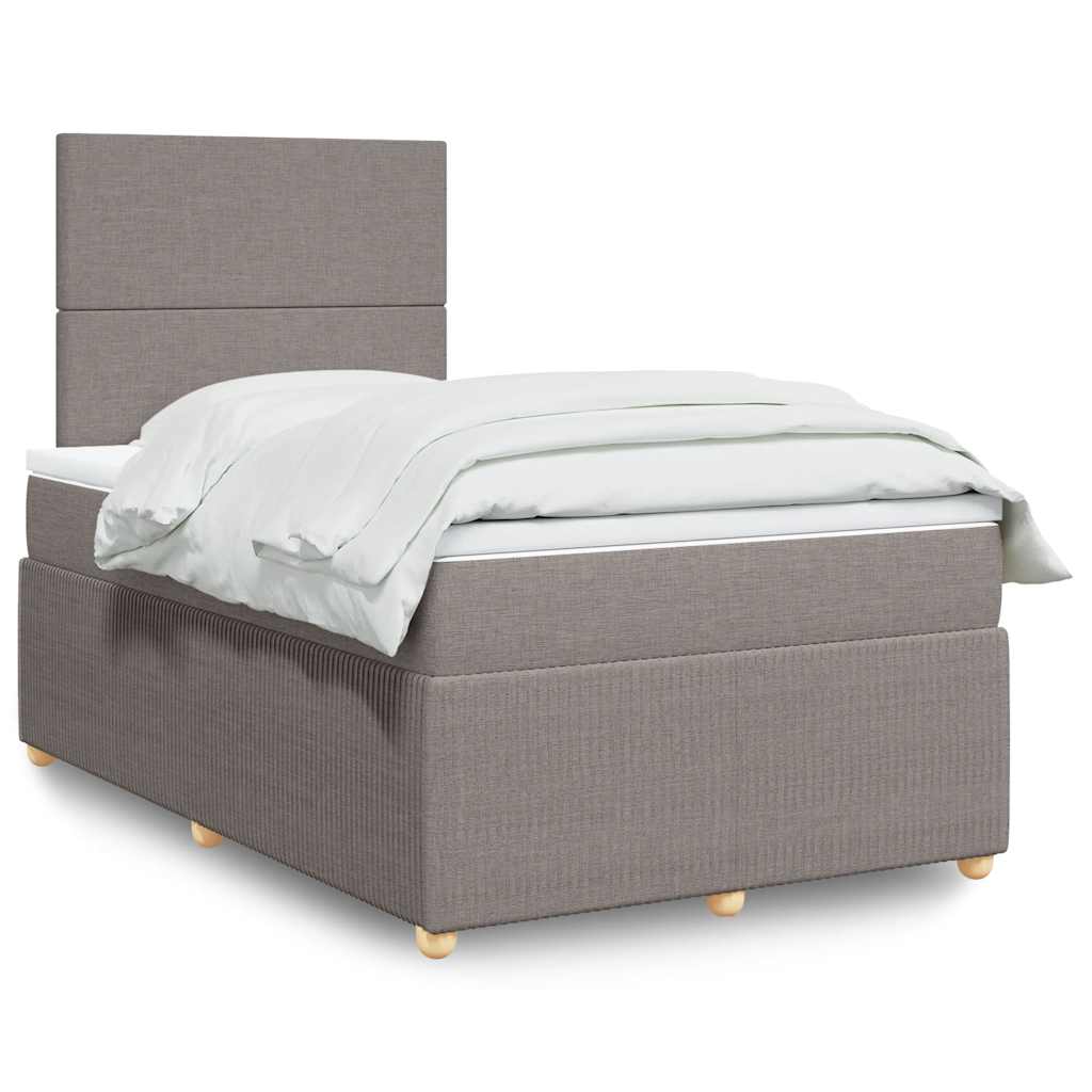 vidaXL Giroletto a Molle con Materasso Tortora 120x190 cm in Tessuto