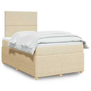 Box spring postelja z vzmetnico krem 120x190 cm blago