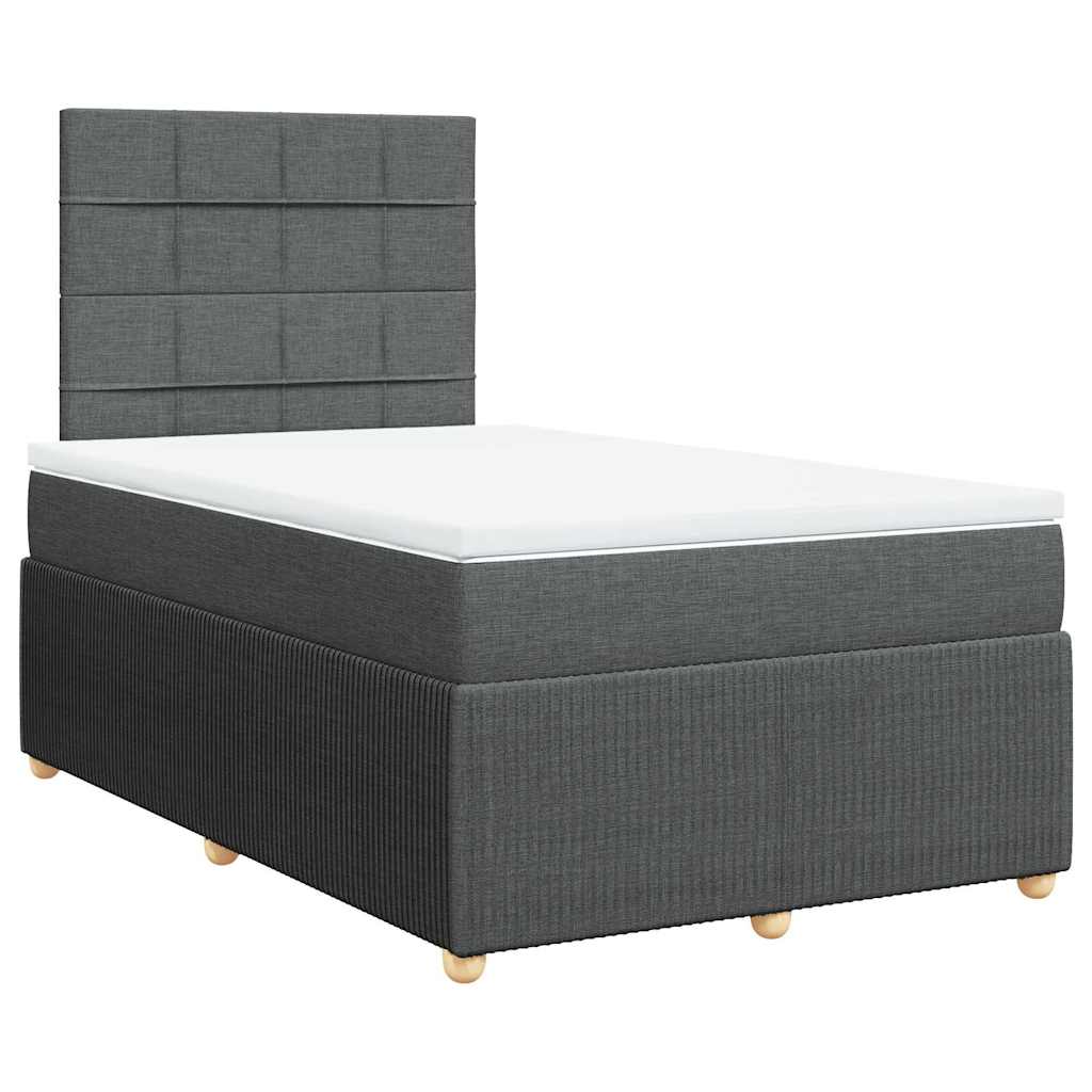 vidaXL Boxspring met matras stof donkergrijs 120x190 cm afbeelding
