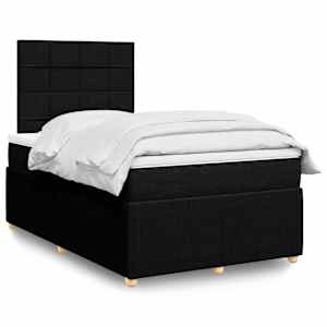 Box spring postel s matrací černá 120x190 cm textil - obrázek 1