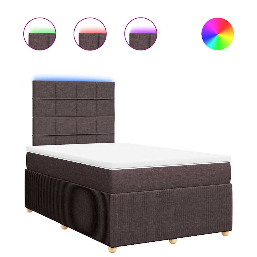 vidaXL Box spring postel s matrací tmavě hnědá 120x190 cm textil