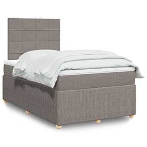 Box spring postelja z vzmetnico taupe 120x190 cm blago