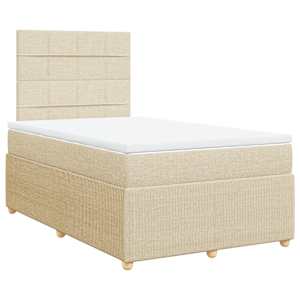 Box spring postel s matrací krémová 120x190 cm textil - obrázek 3