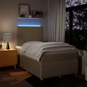Box spring postel s matrací krémová 120x190 cm textil - obrázek 5