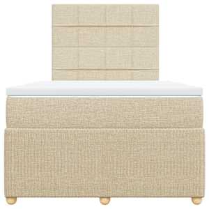 Box spring postel s matrací krémová 120x190 cm textil - obrázek 6