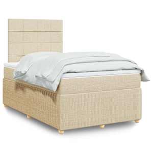Box spring postelja z vzmetnico krem 120x190 cm blago