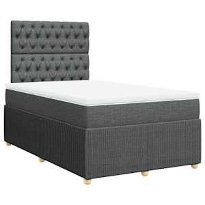 Box spring postel s matrací tmavě šedá 120x190 cm textil - obrázek 3
