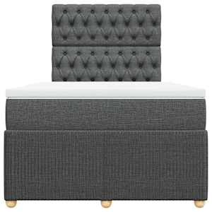 Box spring postel s matrací tmavě šedá 120x190 cm textil - obrázek 6