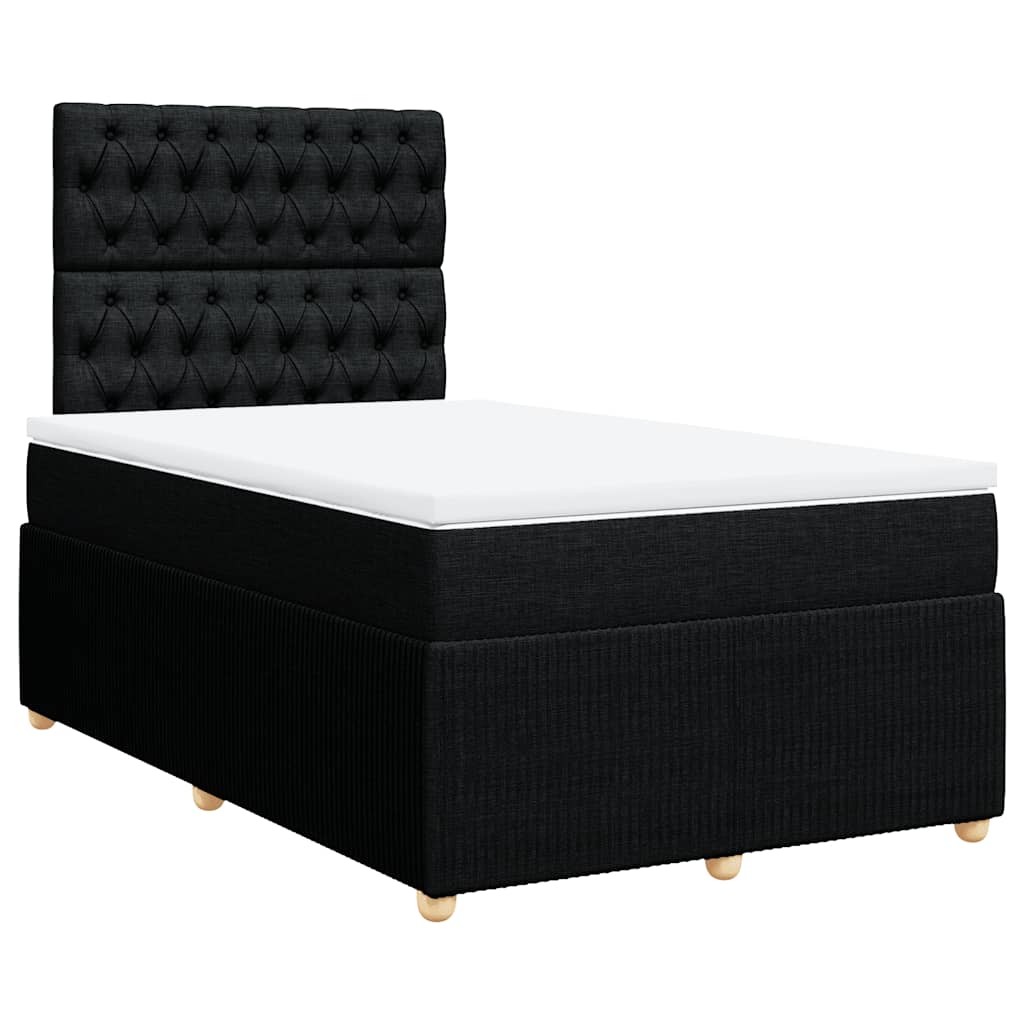 vidaXL Boxspring met matras stof zwart 120x190 cm afbeelding